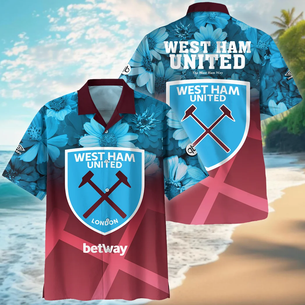 West Ham United Shirt print all the way, gift for fan West Ham United HVN1000WHU05072025HAW